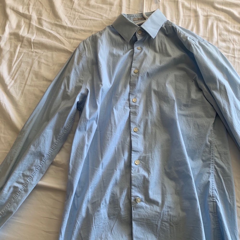 1MX Express button down Blue Dress Shirt